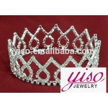 Princesa personalizado tiaras da coroa atacado personalizado redondo mini tiara de strass